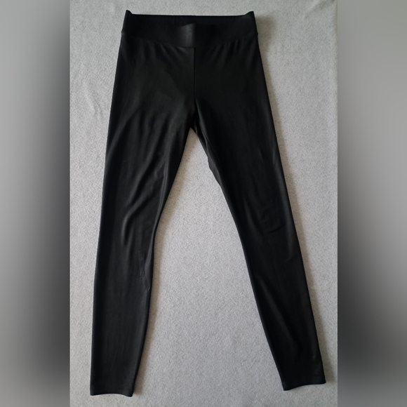 Guess Pants - Guess Black Low Sheen Wet Look Spandex Leggings